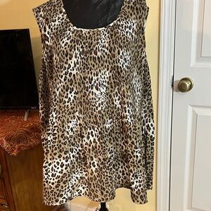 Leopard Print Sleeveless Blouse
